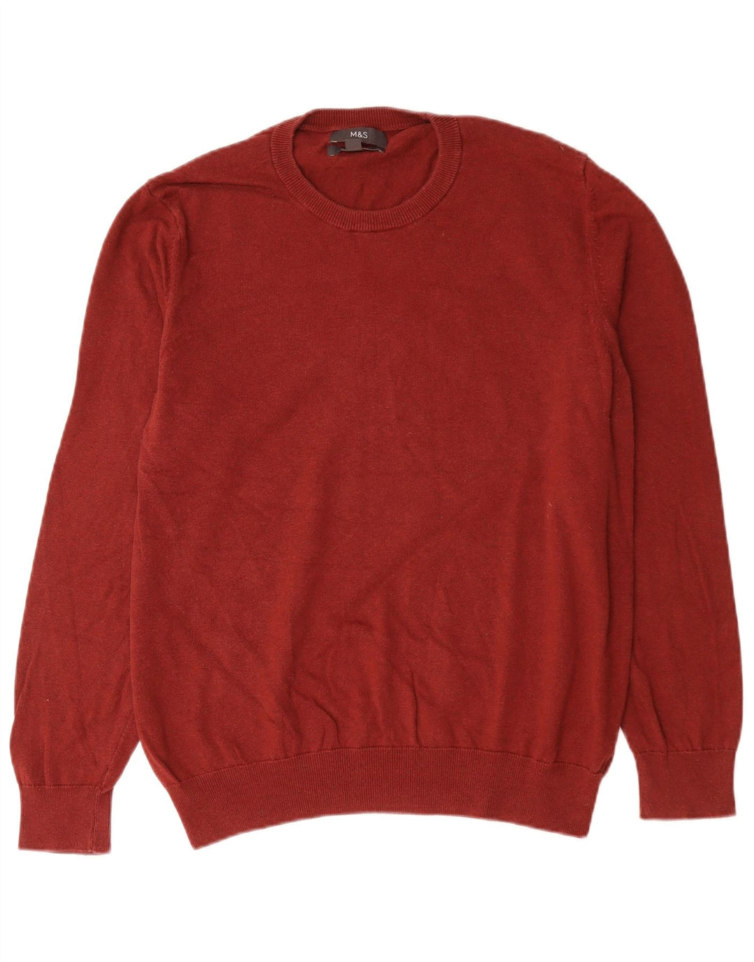 Marks & Spencer Herre sweater med rund hals, stor Bourgogne bomuld