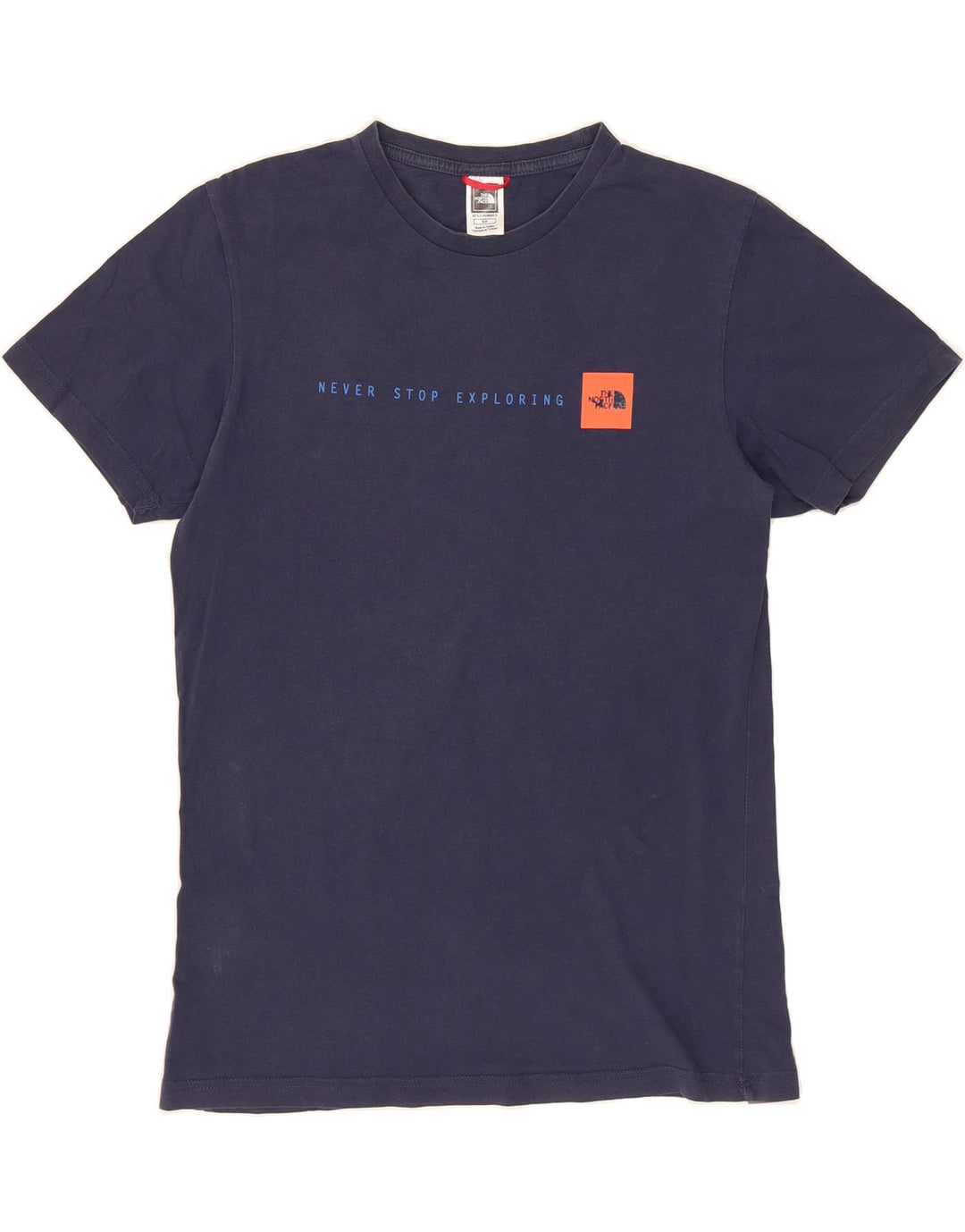 THE NORTH FACE Mens Graphic T-Shirt Top Small Navy Blue Vintage The North Face and Second-Hand The North Face from Messina Hembry 