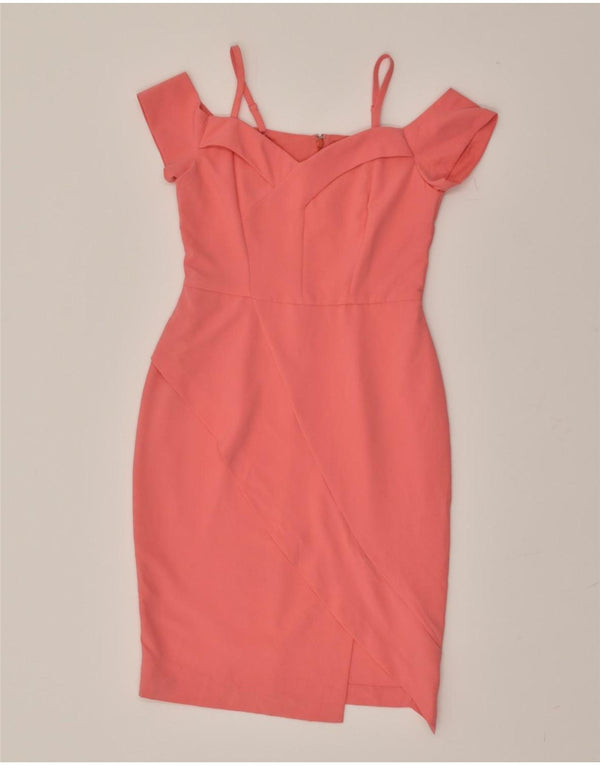 COAST Womens Bodycon Dress UK 10 Small Pink Polyester