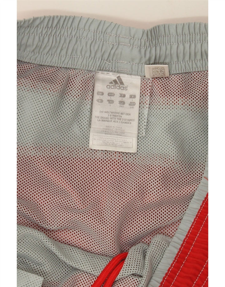 ADIDAS Mens Graphic Swimming Shorts Large Red Colourblock Polyester Vintage Adidas and Second-Hand Adidas from Messina Hembry 