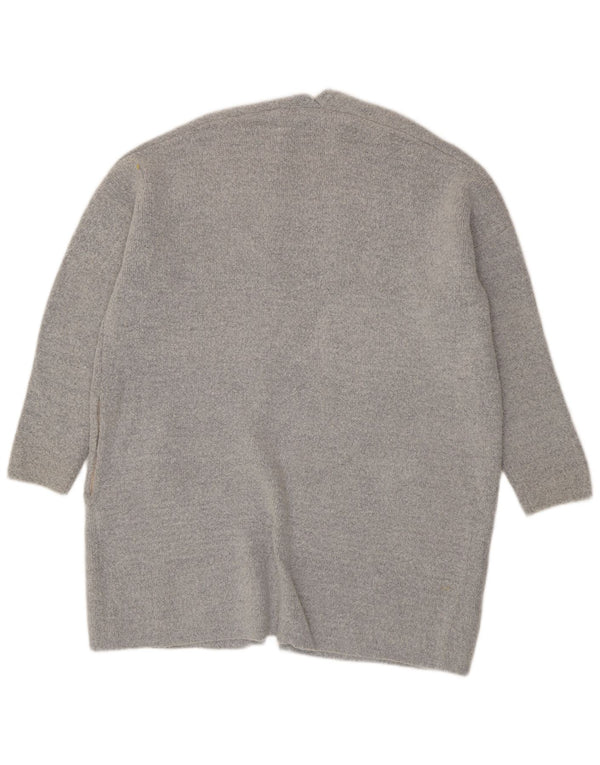 Oasis Womens Oversized Open Cardigan Sweater UK 16 Large Grå Akryl