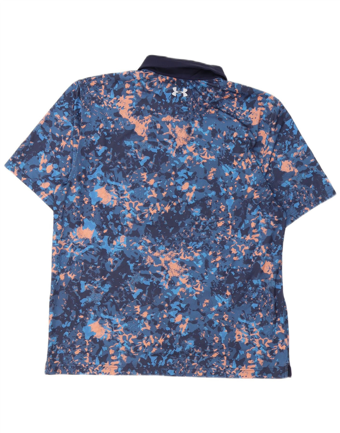 Under Armour Herre Polo Shirt Large Navy Blue Tie Dye