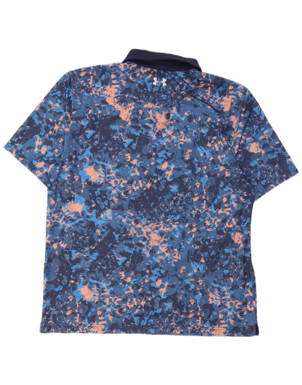 Under Armour Herre Polo Shirt Large Navy Blue Tie Dye