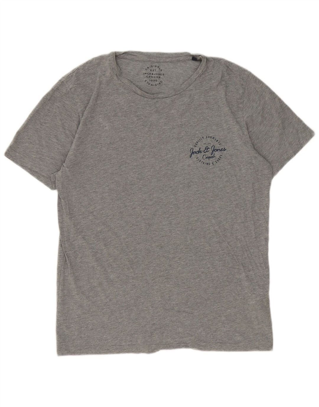 Jack & Jones Herre T-Shirt Top Stor Grå Flecked Bomuld