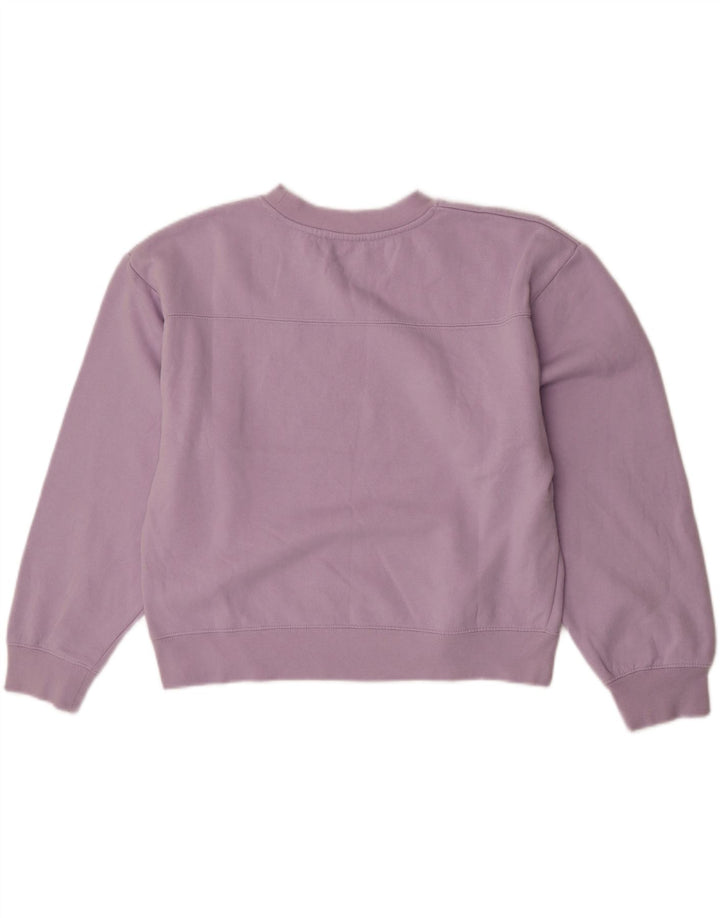 Zara Womens Crop Sweatshirt Jumper UK 16 Large Purple Polyester