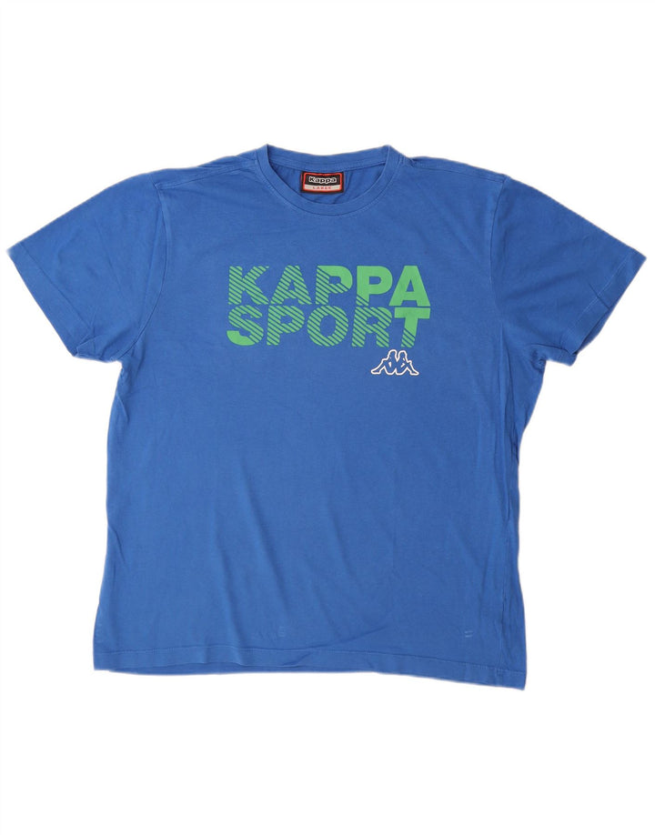 Kappa Herre Grafisk T-Shirt Top Stor Blå