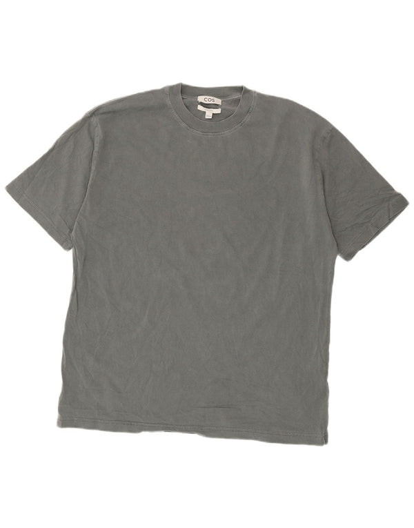 Cos Herre Oversized T-Shirt Top Medium Grey Bomuld