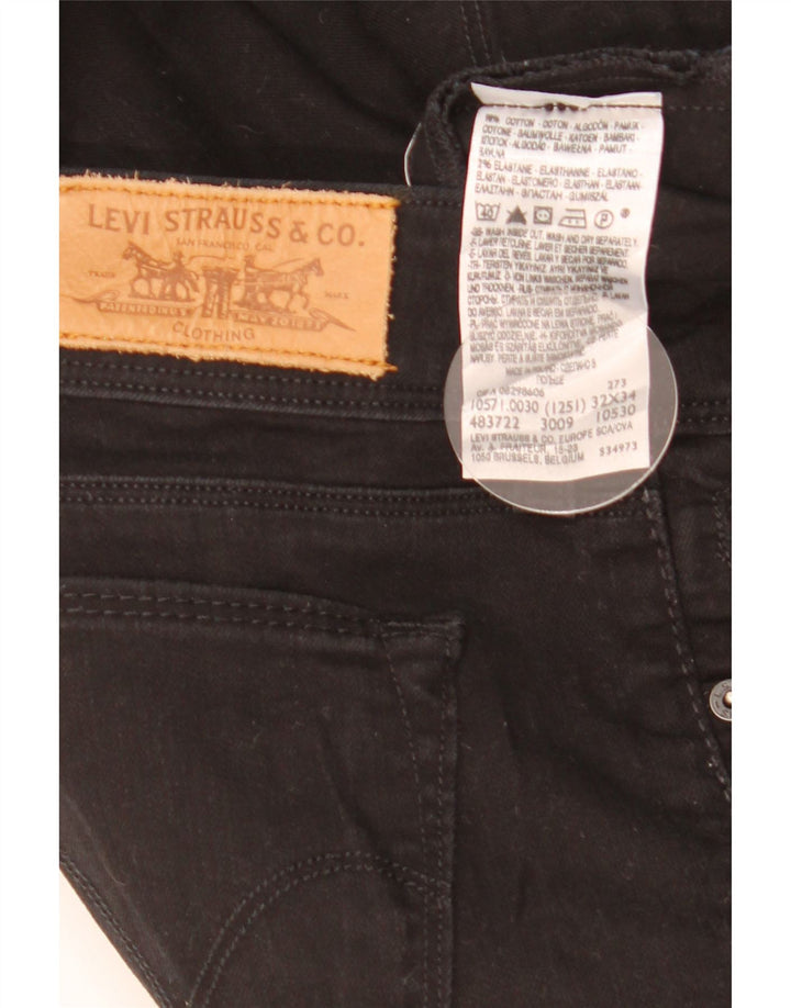 Levi's Dame 571 Slim Jeans W32 L30 Sort Bomuld
