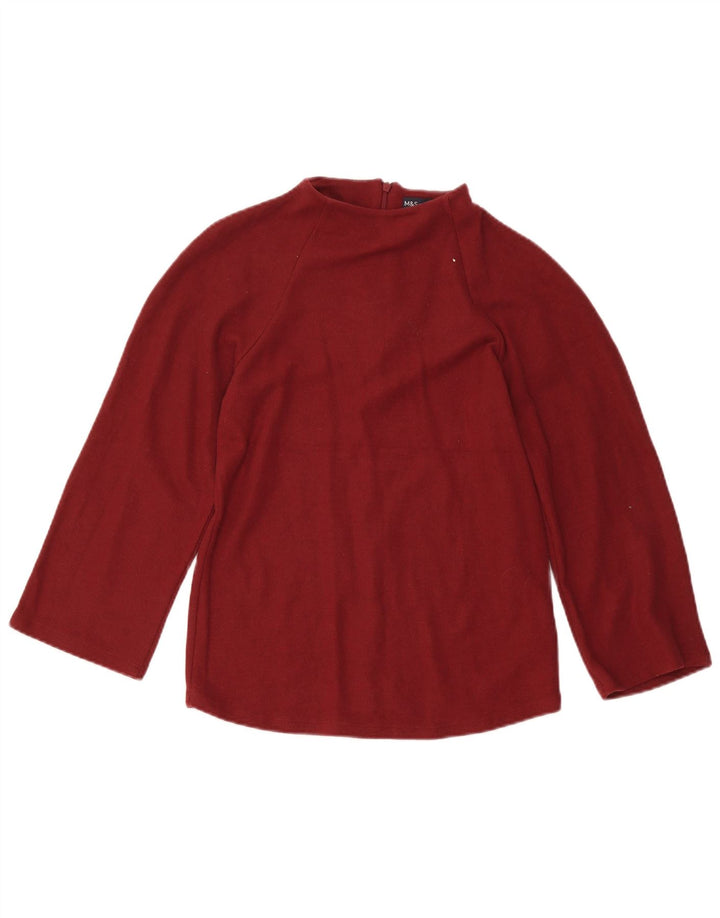 Marks & Spencer Dame Top 3/4 ærme UK 8 Small Bourgogne Polyester