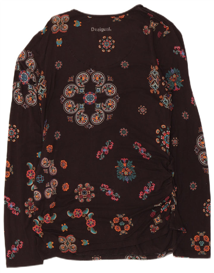 Desigual Dame Top Langærmet UK 14 Large Black Floral