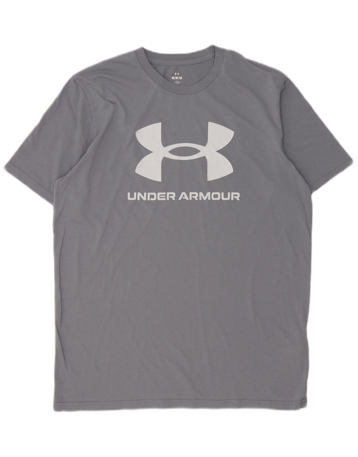 Under Armour Herre Loose Fit Grafisk T-Shirt Top Medium Grå Bomuld