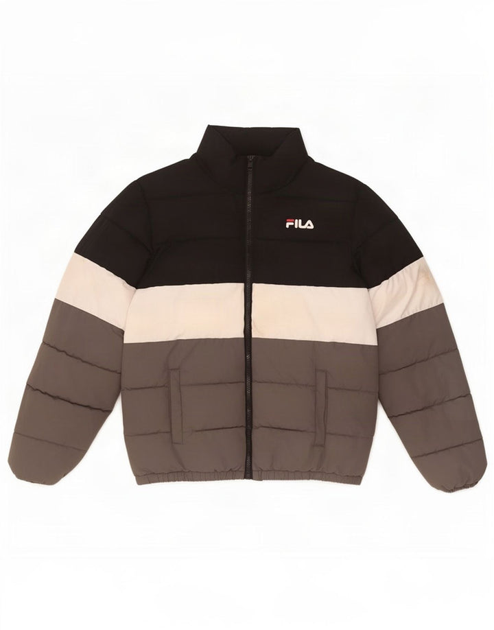 Fila Boys grafisk polstret jakke 12-13 år Sort Colourblock Polyester