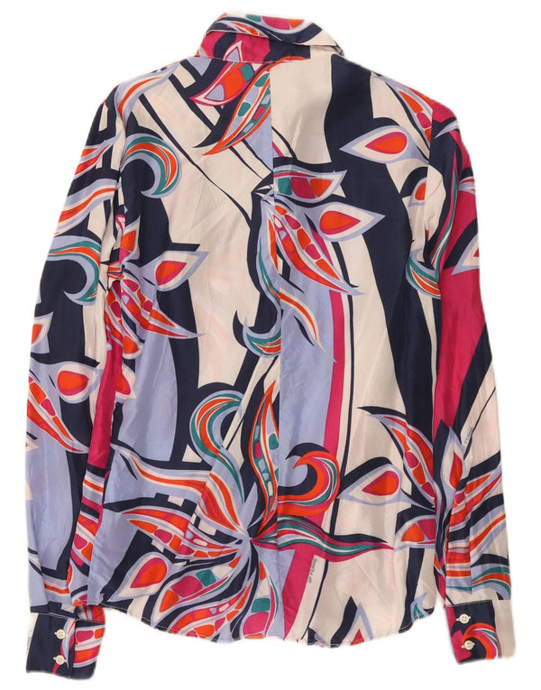 GF Ferre Dame Skjorte Bluse IT 42 Medium Multicolored Floral Silke