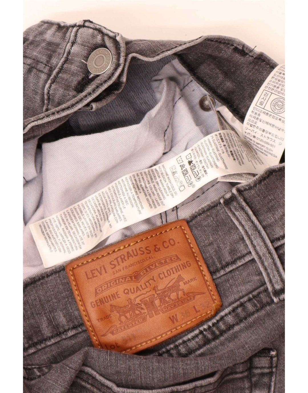 Levi's Herre 511 Slim Jeans W36 L32 Grå Bomuld