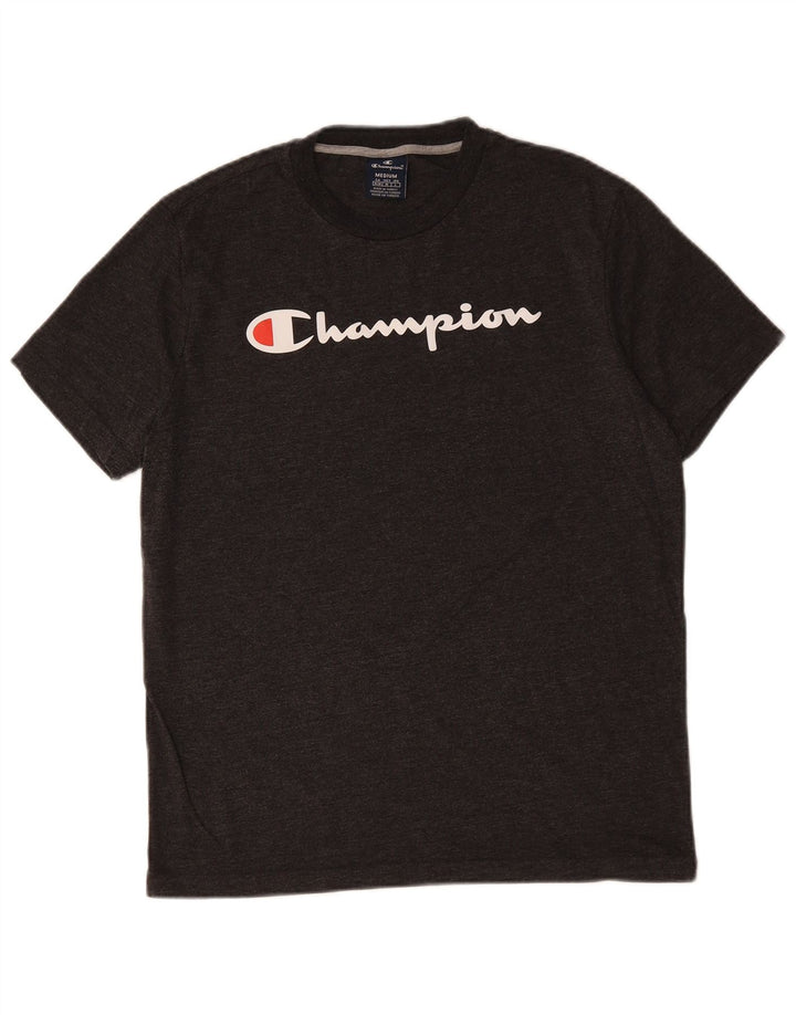 CHAMPION Herre grafisk T-shirt Top Medium Sort Flecked