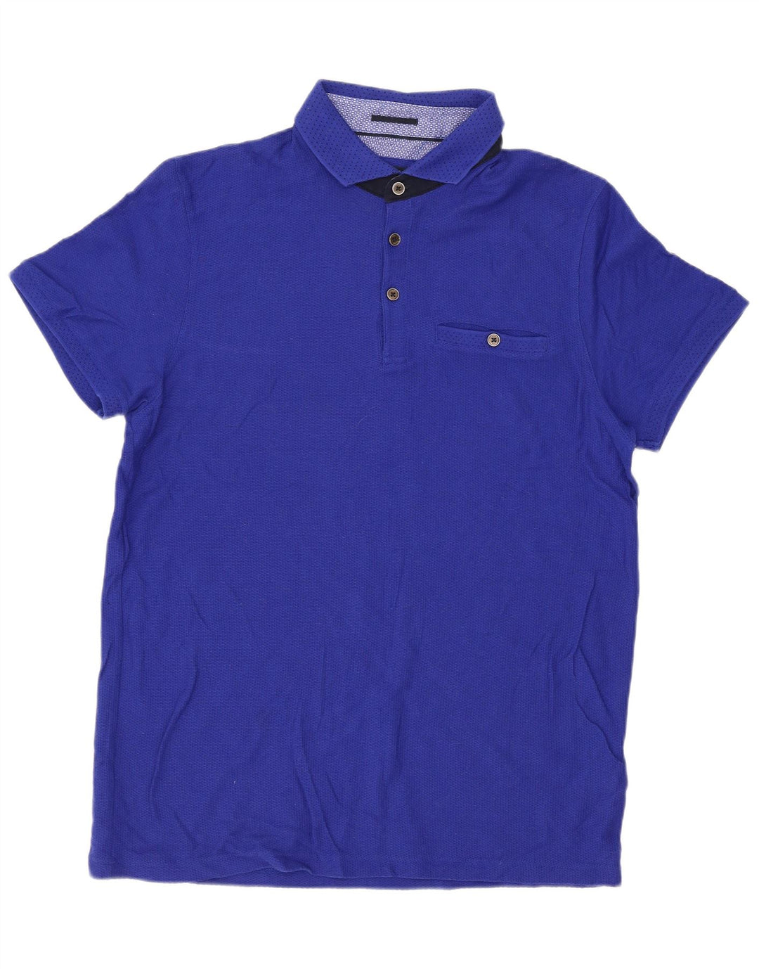Ted Baker herre poloskjorte str. 4 Large Blue Cotton