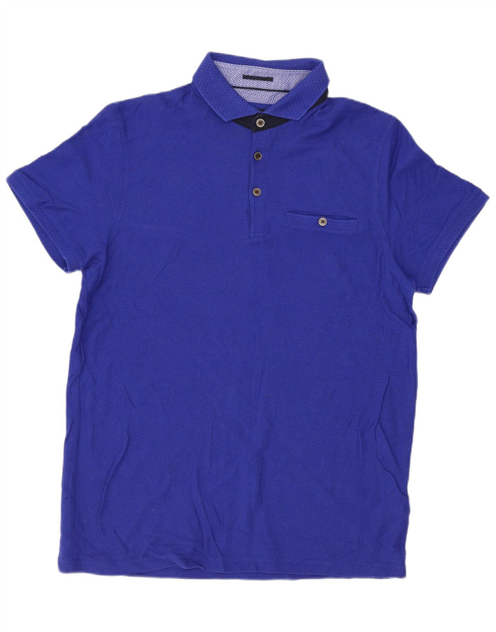 Ted Baker herre poloskjorte str. 4 Large Blue Cotton