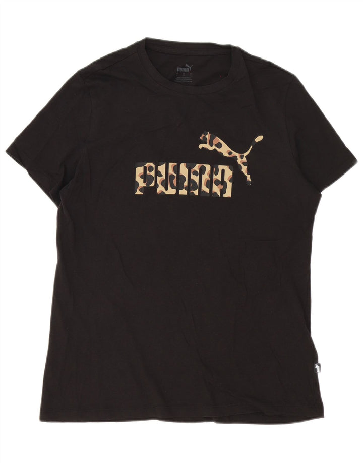 Puma Herre Grafisk T-Shirt Top Stor Sort Bomuld