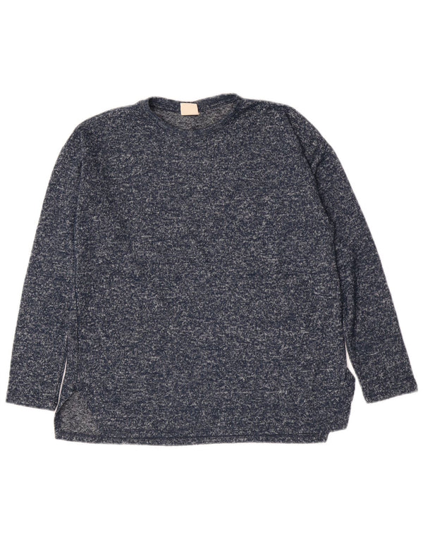 Zara Girl Sweatshirt Jumper 11-12 år Navy Blue Flecked Polyester