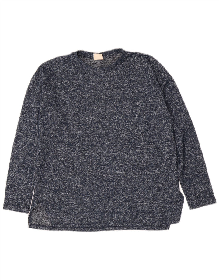 Zara Girl Sweatshirt Jumper 11-12 år Navy Blue Flecked Polyester