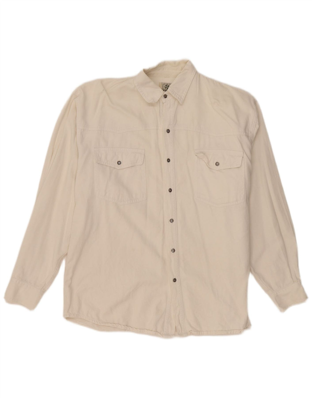 Anyway Herre Denim Shirt Large Off White Bomuld