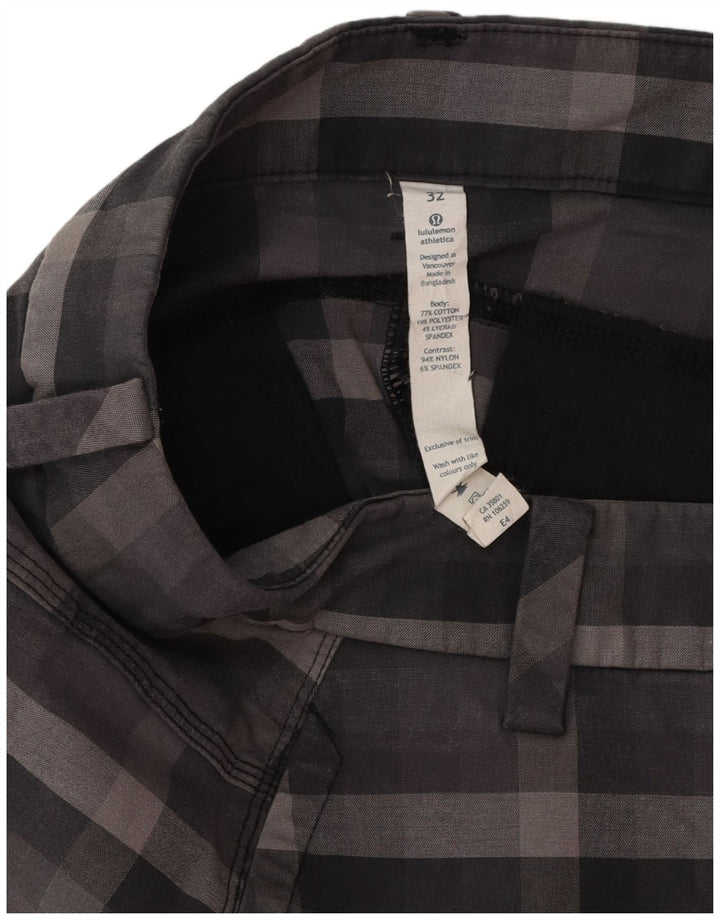 Lululemon Chino Shorts til mænd W32 Stor grå ternet bomuld