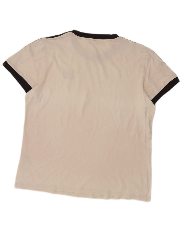 Adidas Dame T-Shirt Top UK 12 Medium Hvid Bomuld