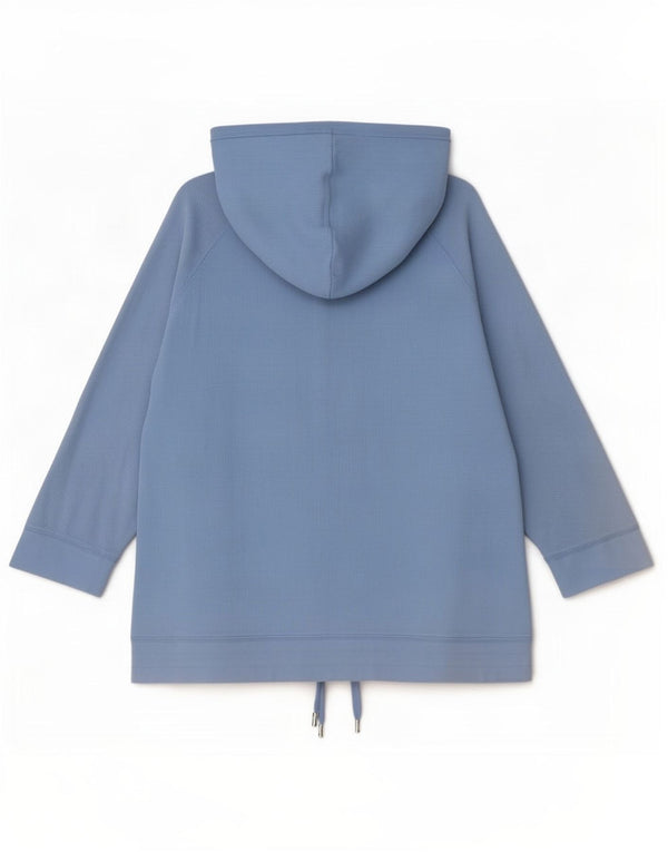 Ralph Lauren Dame 3/4 ærmet hættetrøje sweater med lynlås UK 18 XL Blå Bomuld