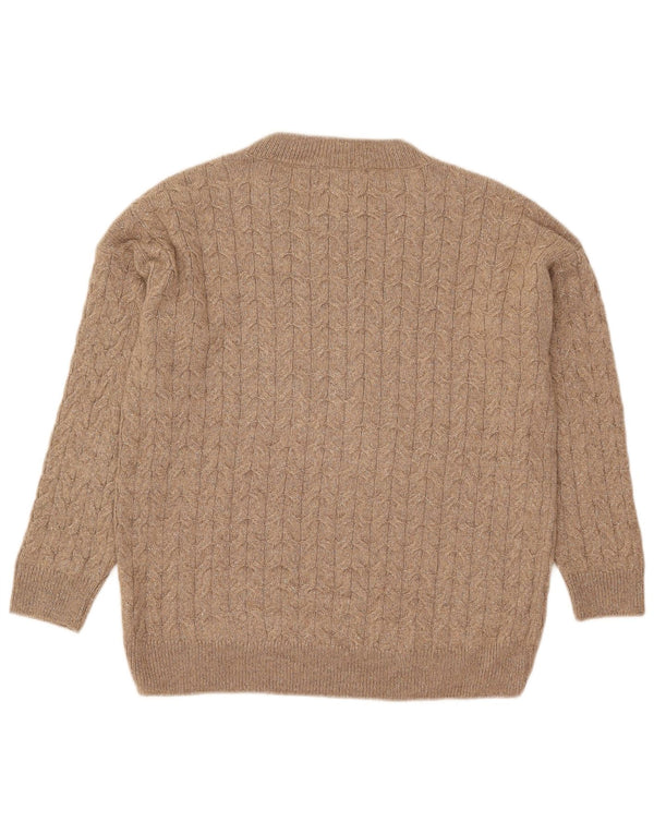 Massimo Dutti Dame Oversized Crew Neck Jumper Sweater UK 10 Small Grey