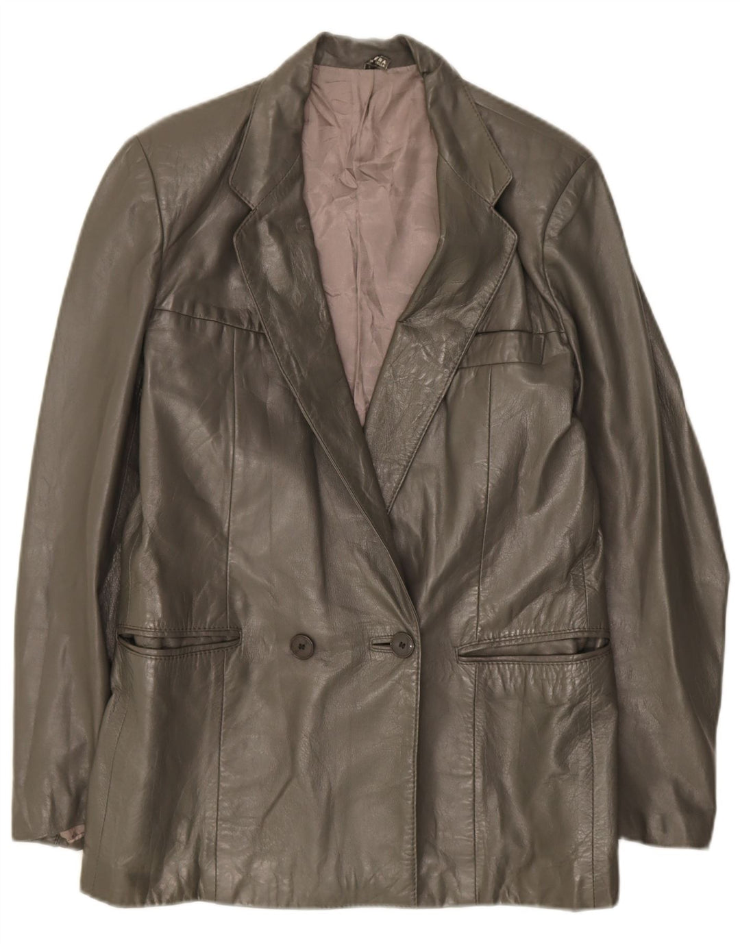 Vintage Dame Dobbeltradet Blazer Jacket UK 14 Medium Green