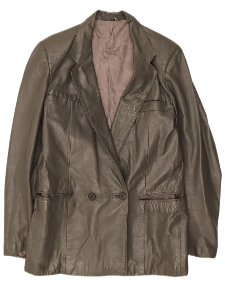 Vintage Dame Dobbeltradet Blazer Jacket UK 14 Medium Green