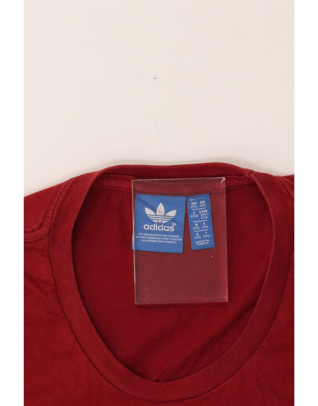 ADIDAS Mens Graphic T-Shirt Top 2XL Red Vintage Adidas and Second-Hand Adidas from Messina Hembry 