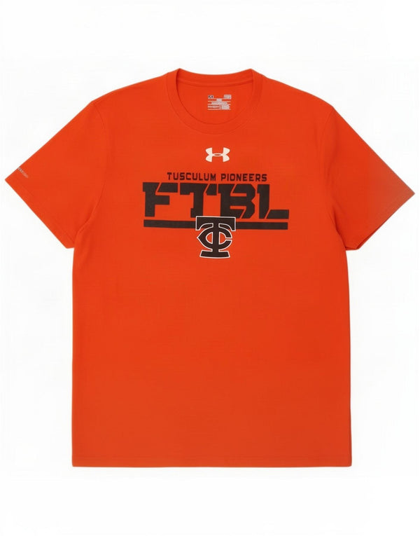 Under Armour Herre Tusculum Pioneers FTBL grafisk T-shirt Top Large Orange