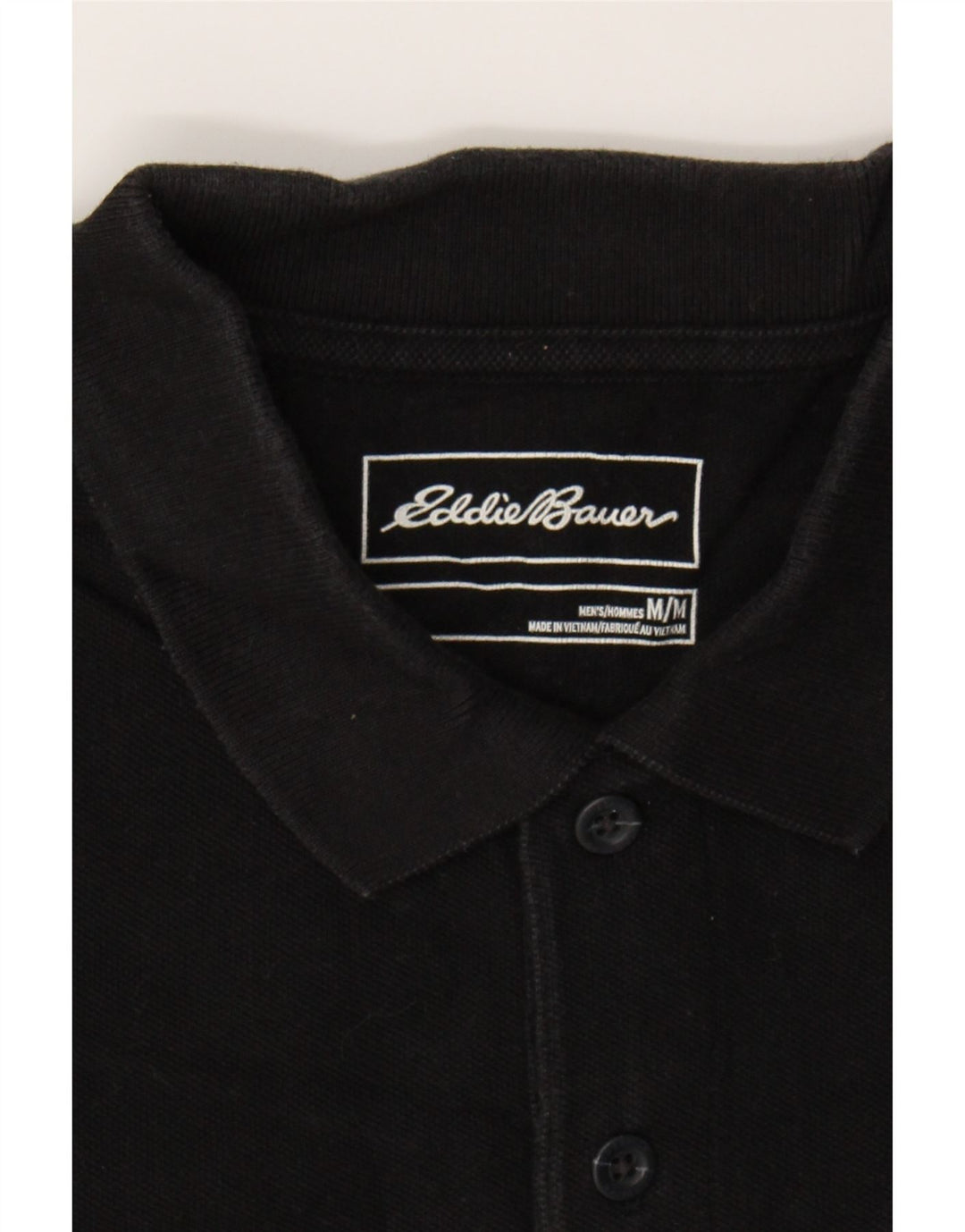EDDIE BAUER Mens Polo Shirt Medium Black Cotton Vintage Eddie Bauer and Second-Hand Eddie Bauer from Messina Hembry 