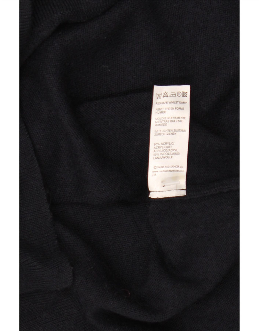 Marks & Spencer Dame Rullehals Sweater UK 16 Large Navy Blue