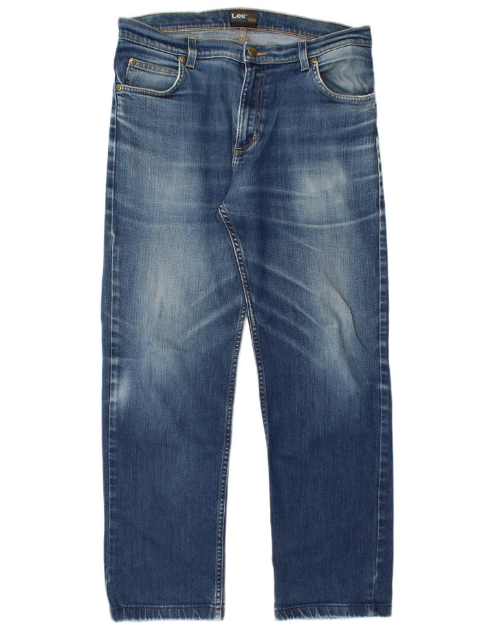 Lee Mens Brooklyn Straight Jeans W33 L29 Blå Bomuld