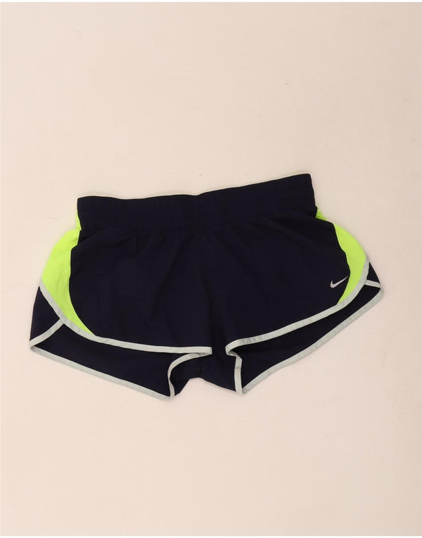 Nike Dame Dri Fit Loose Sports Shorts UK 14 Large Navy Blue Sports