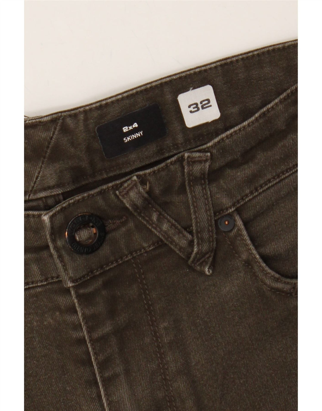 VOLCOM Womens Skinny Jeans W32 L27 Khaki Cotton Vintage Volcom and Second-Hand Volcom from Messina Hembry 