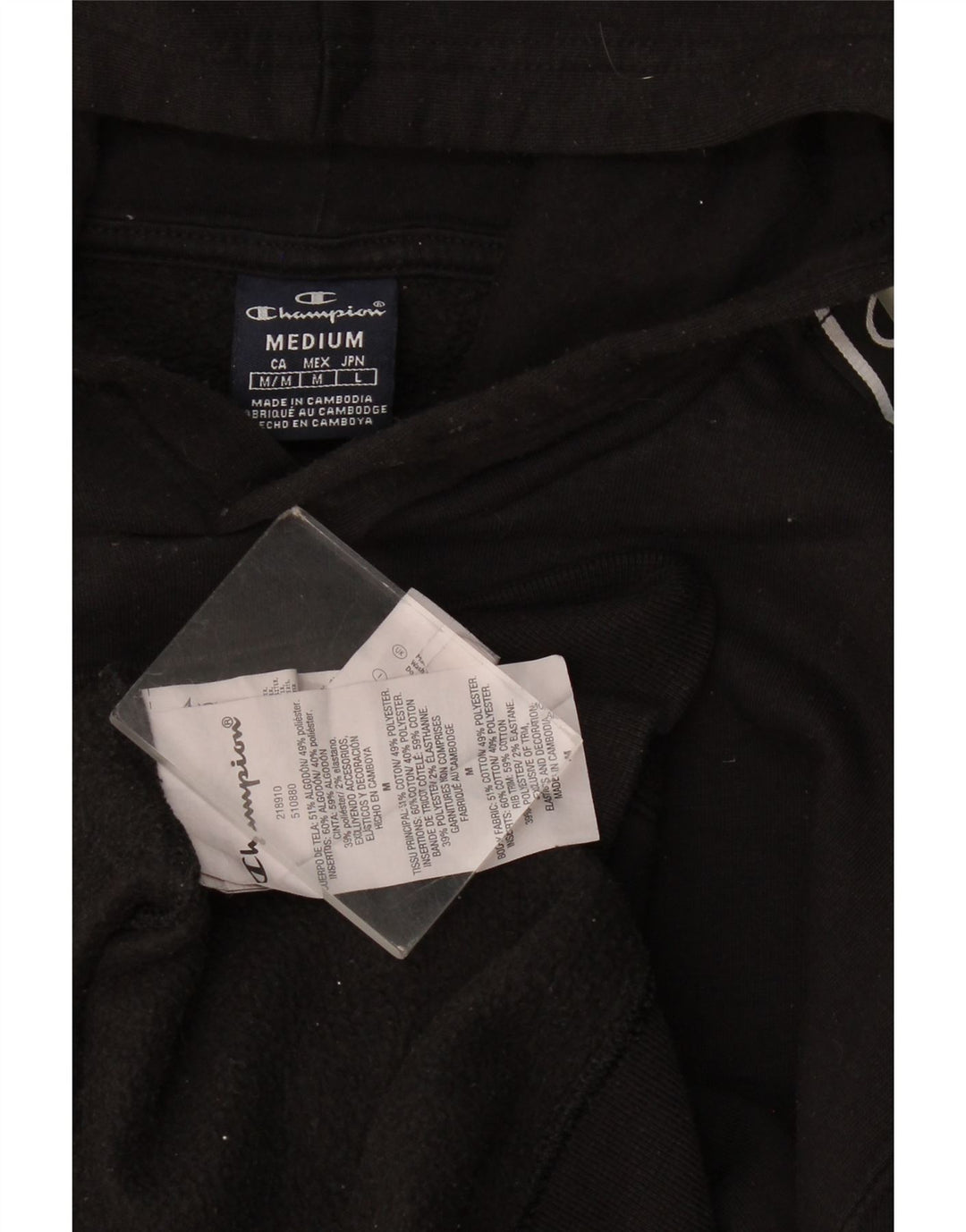Champion Herre grafisk hættetrøje Jumper Medium Sort bomuld