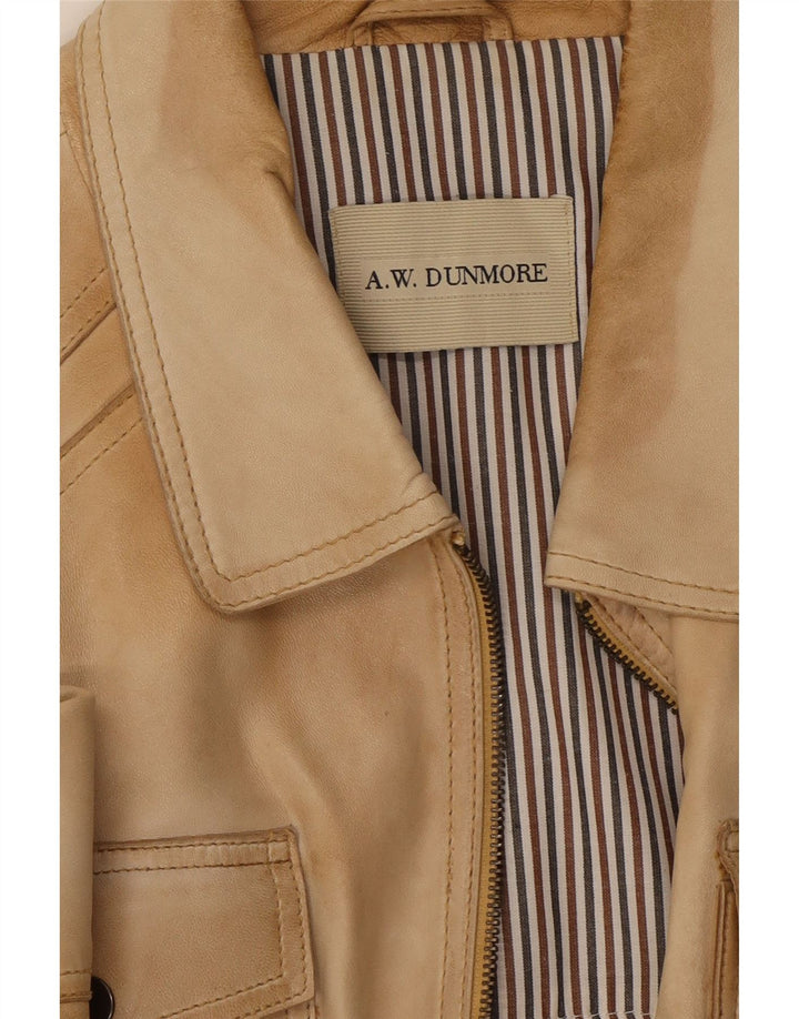 A.W.Dunmore Herre Læderjakke UK 40 Large Beige