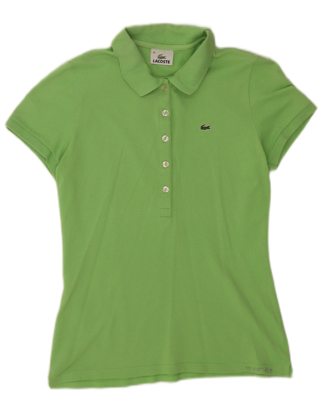 Lacoste Dame Polo Shirt Størrelse 40 Medium Grøn Bomuld