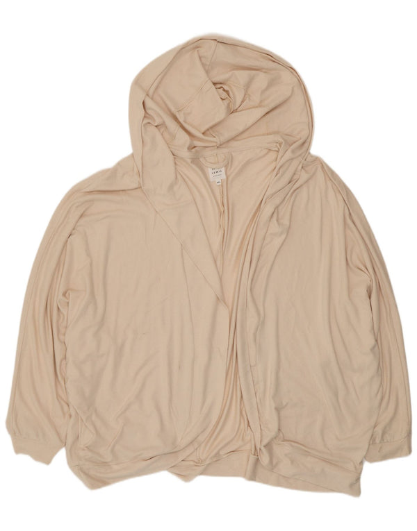 John Lewis Dame Oversized Hætte Åben Cardigan Sweater UK 14 Medium Beige