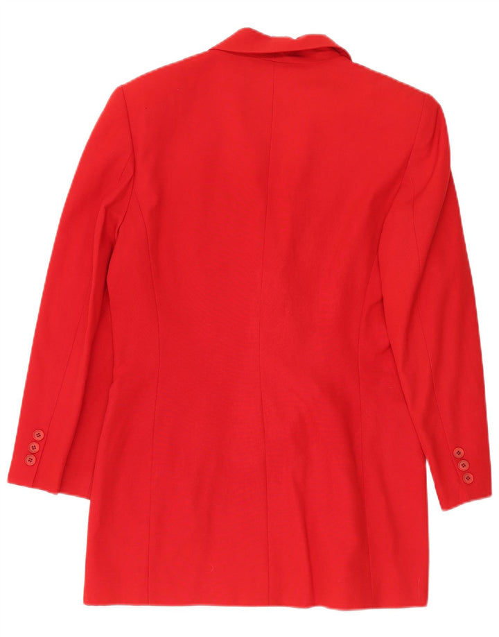 SUPERIOR Dame Longline 3-knaps blazerjakke IT 42 Medium Red Acetate