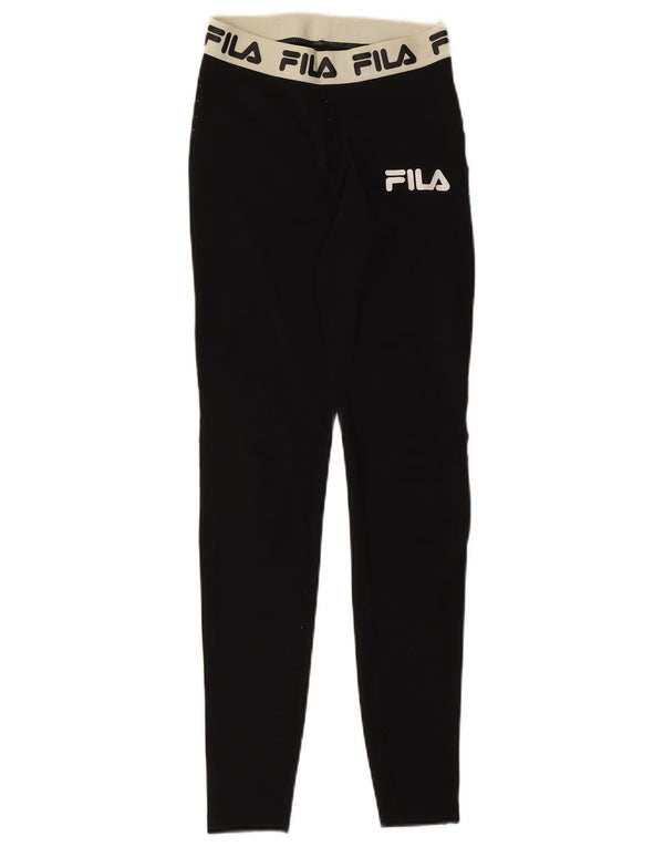 Fila Grafiske Leggings til kvinder UK 4 XS Sort Colourblock Polyester