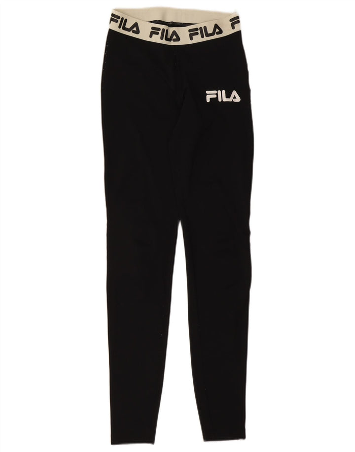 Fila Grafiske Leggings til kvinder UK 4 XS Sort Colourblock Polyester