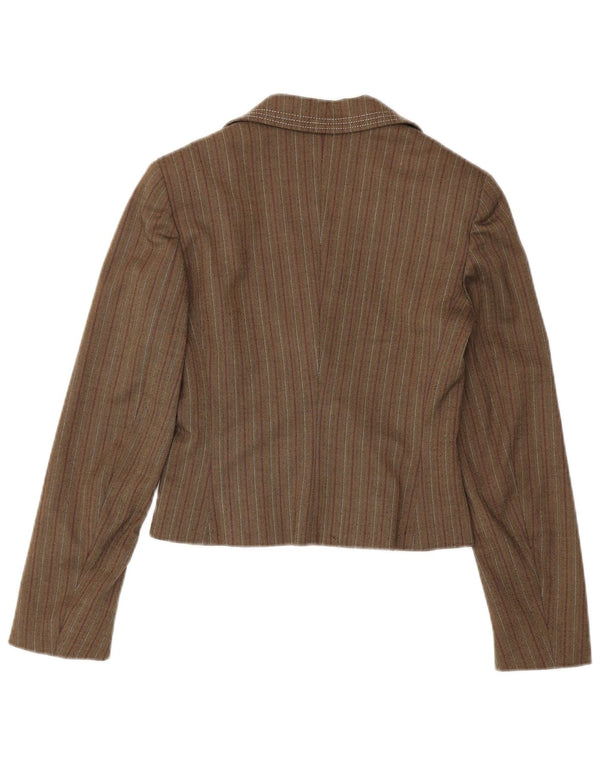 Max & Co. Dame 2-knaps blazerjakke UK 10 Lille brun stribet