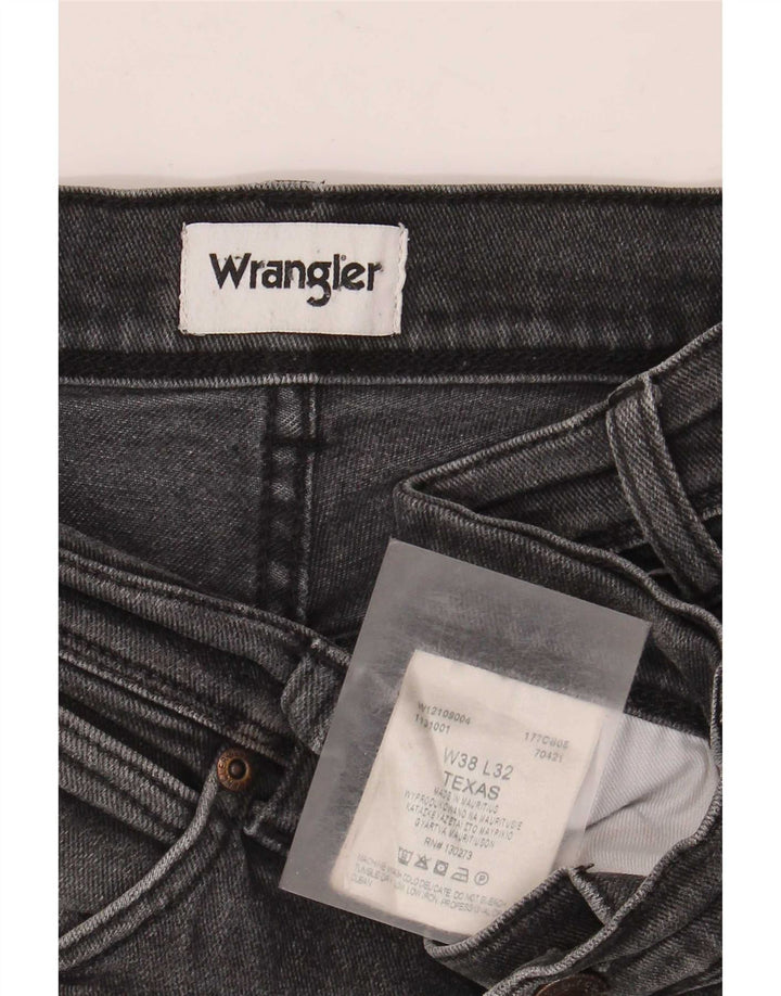 Wrangler Herre Texas Stretch Straight Jeans W38 L32 Grå Bomuld