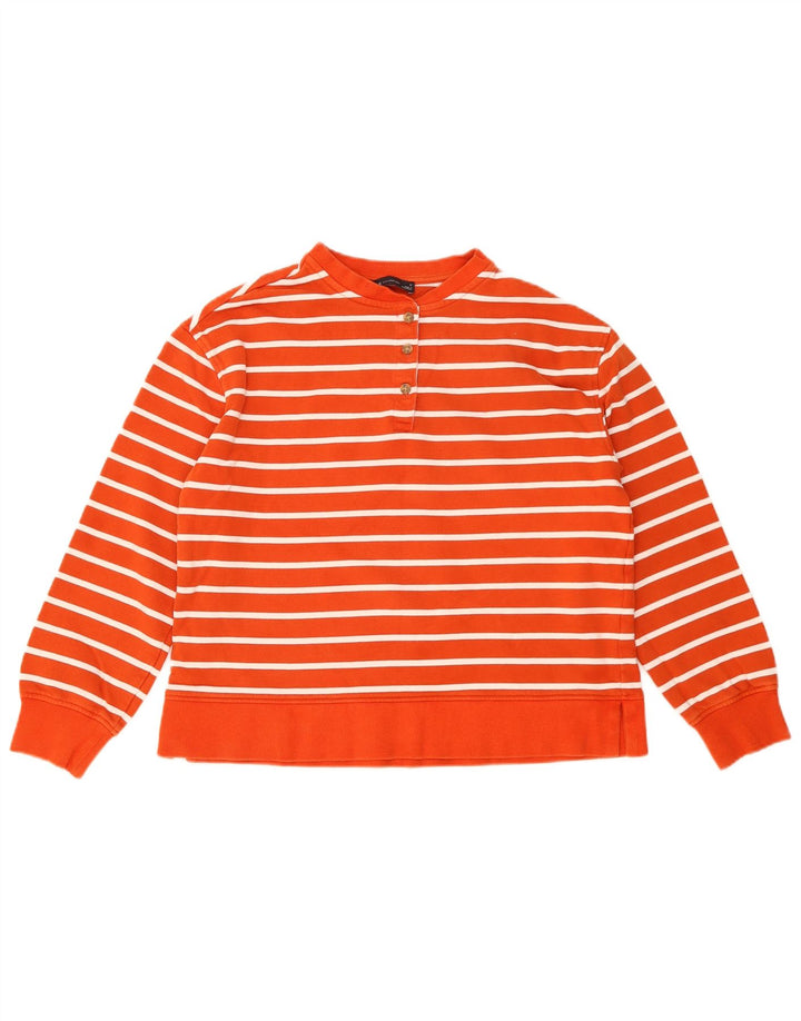 Marks & Spencer Dame Sweatshirt Jumper UK 14 Medium Orange Stribet
