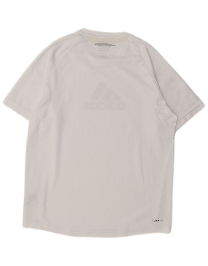 Adidas Herre Climalite Graphic T-Shirt Top Medium White Polyester