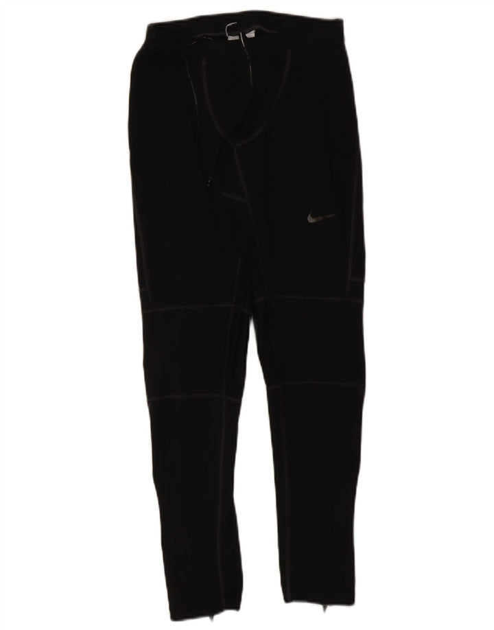 Nike Dame Dri Fit Leggings UK 12 Medium Sort Polyester